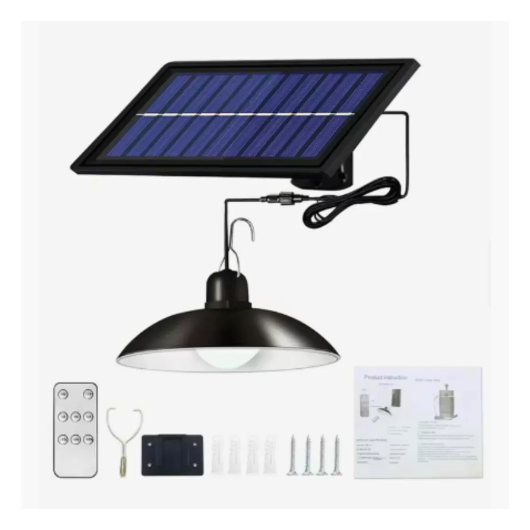 Lámpara Soquete Solar 30W Luz Fría con Control Remoto y Cable de 3 m